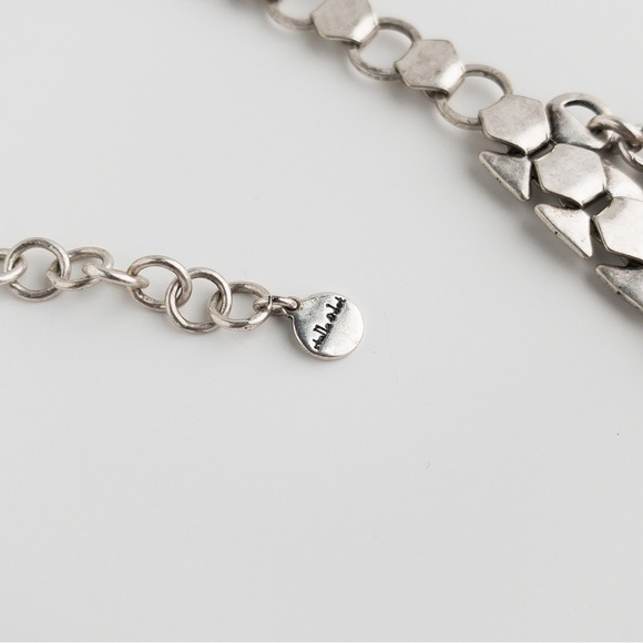 Stella & Dot Callie Statement Necklace Crystal Rhinestone Floral Silver Tone - Picture 13 of 15